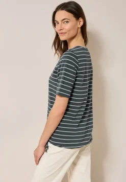 T-shirt à rayures avec wording