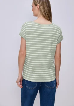 T-shirt à rayures Dropped Shoulder