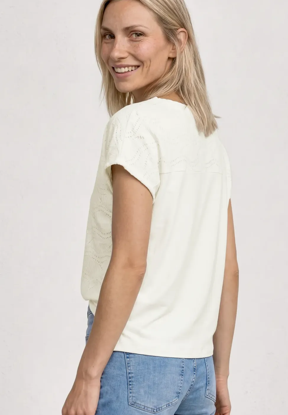 T-shirt à structure mixte