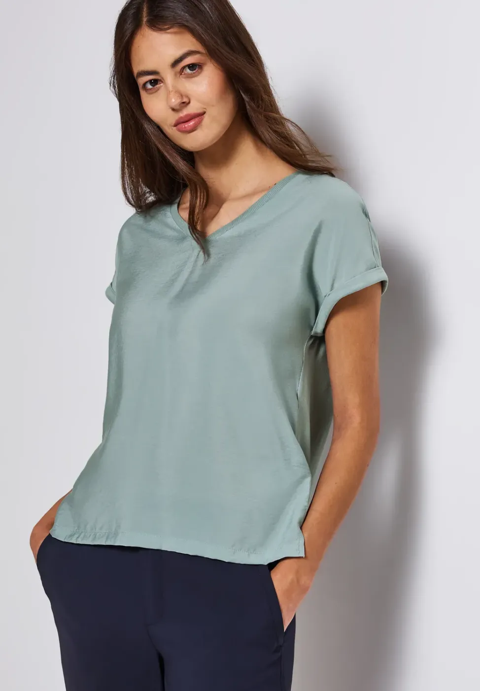T-shirt à structure mixte