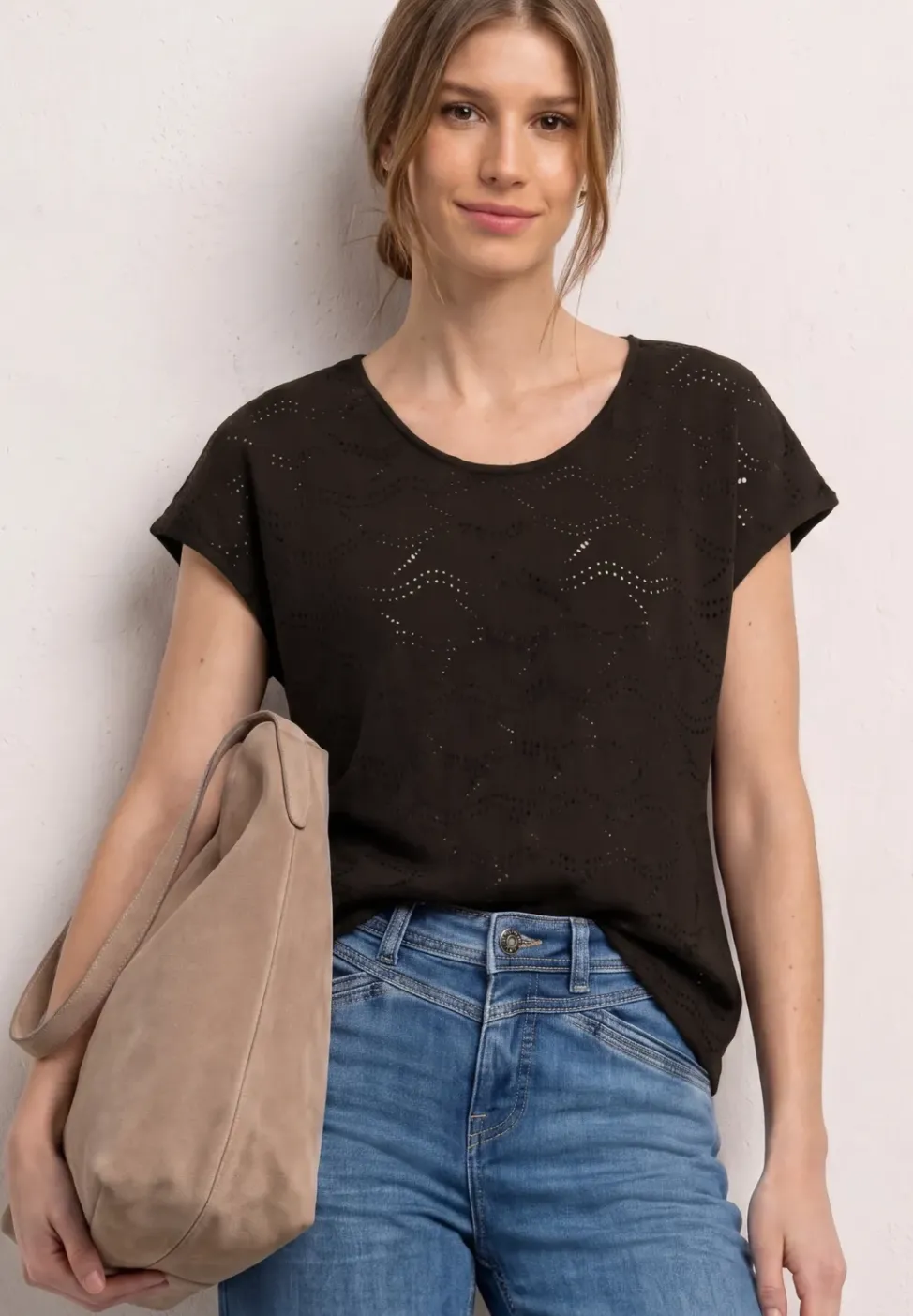 T-shirt à structure mixte