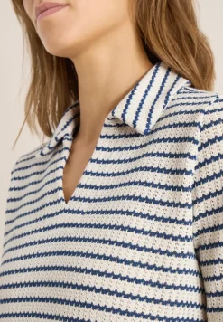 T-shirt ajouré rayé