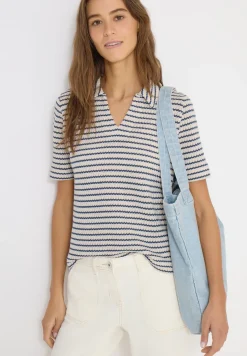 T-shirt ajouré rayé