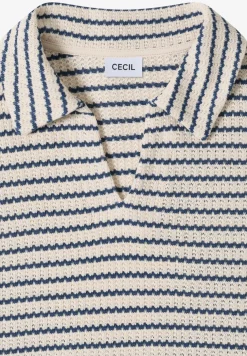 T-shirt ajouré rayé