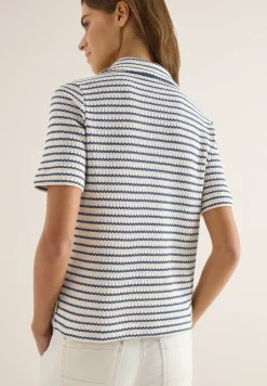 T-shirt ajouré rayé