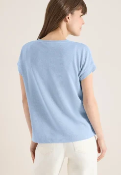 T-shirt avec boatneck au look tricot