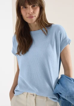 T-shirt avec boatneck au look tricot