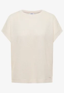 T-shirt avec boatneck au look tricoté