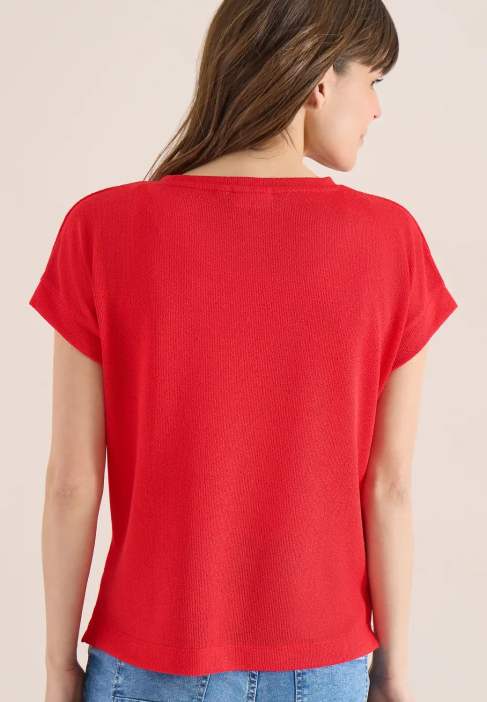 T-shirt avec boatneck au look tricoté