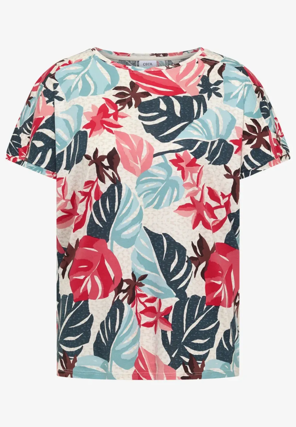 T-shirt avec col bateau et imprimé