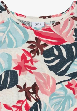 T-shirt avec col bateau et imprimé