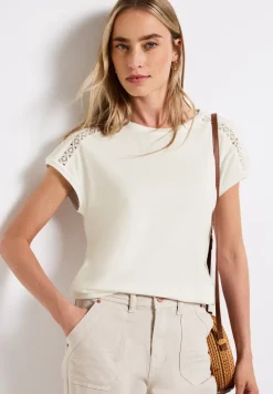 T-shirt avec détails au crochet