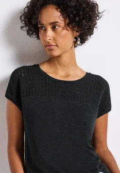T-shirt avec détails en dentelle