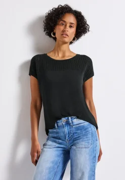 T-shirt avec détails en dentelle