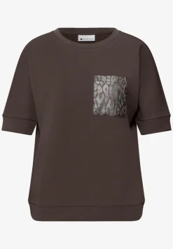 T-shirt avec poche poitrine léopard