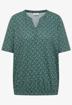 T-shirt avec split neck et imprimé