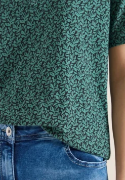 T-shirt avec split neck et imprimé
