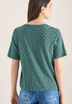 T-shirt avec split neck et imprimé