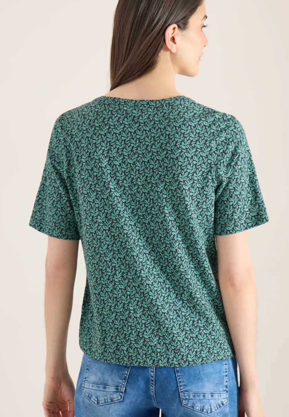 T-shirt avec split neck et imprimé