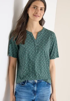 T-shirt avec split neck et imprimé