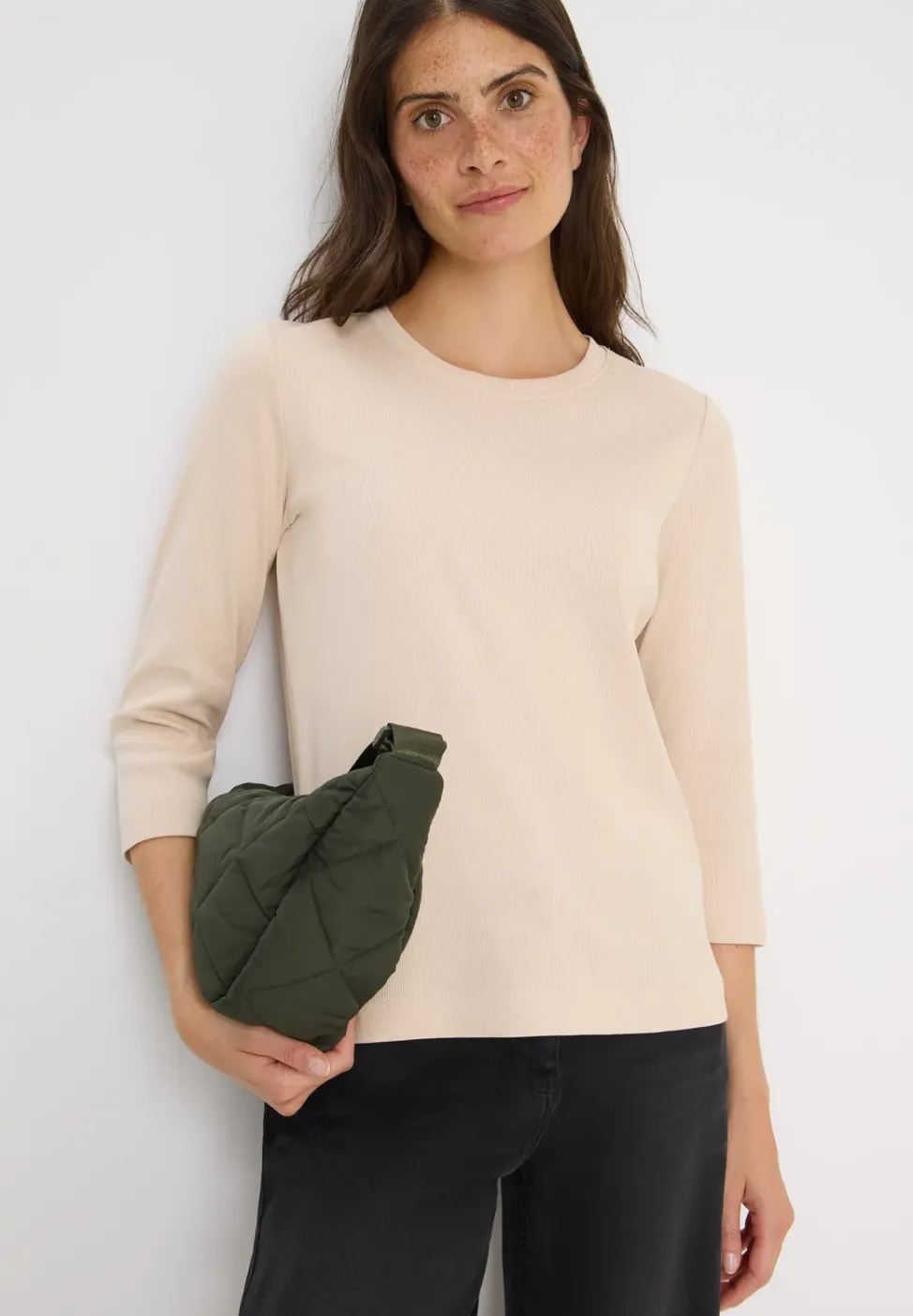 T-shirt avec structure côtelée