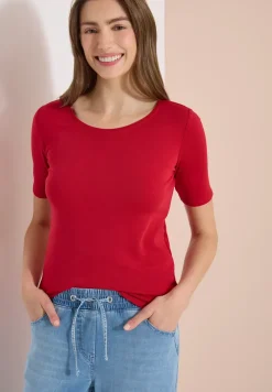 T-shirt basique à col rond en couleur unie