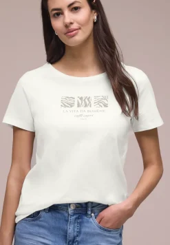 T-shirt basique à col rond avec imprimé