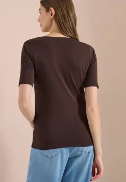 T-shirt basique à col rond en couleur unie