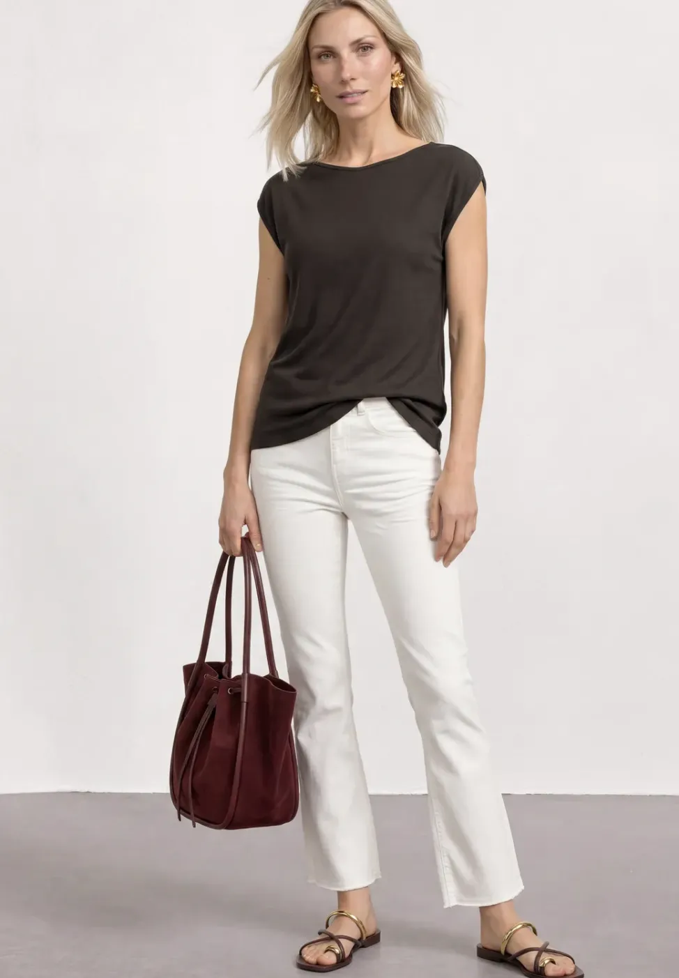 T-shirt basique avec col bateau