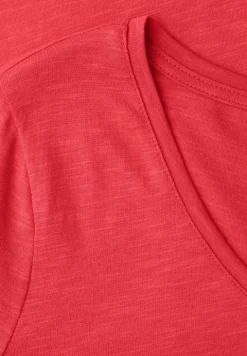 T-shirt basique avec col en V en couleur unie