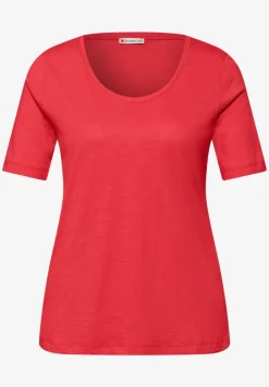 T-shirt basique avec col en V en couleur unie