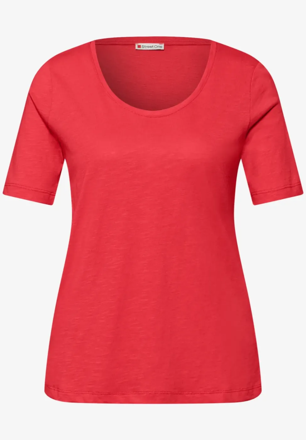 T-shirt basique avec col en V en couleur unie