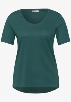 T-shirt basique avec col en V en couleur unie