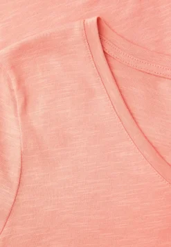 T-shirt basique avec col en V en couleur unie