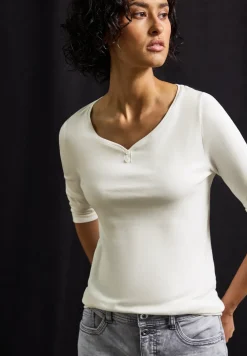 T-shirt basique avec détail de boutons