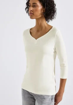 T-shirt basique avec détail de boutons