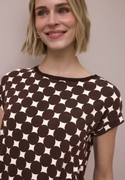 T-shirt Basique Col U imprimé à Manches Courtes