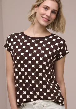 T-shirt Basique Col U imprimé à Manches Courtes