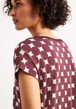 T-shirt Basique Col U imprimé à Manches Courtes