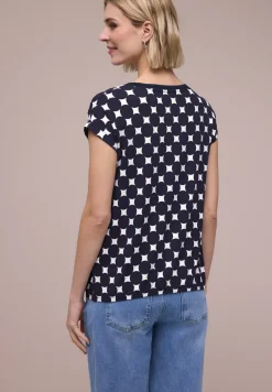 T-shirt Basique Col U imprimé à Manches Courtes