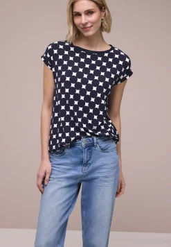 T-shirt Basique Col U imprimé à Manches Courtes