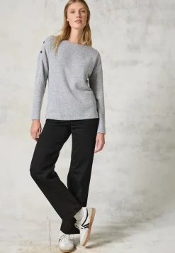 T-shirt chiné avec boutons