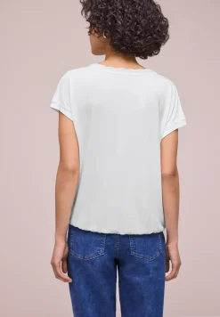 T-shirt col bateau avec bande décorative