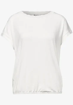 T-shirt col bateau avec bande décorative