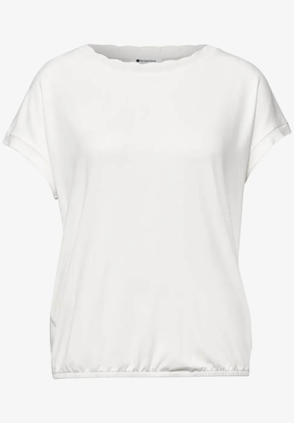 T-shirt col bateau avec bande décorative