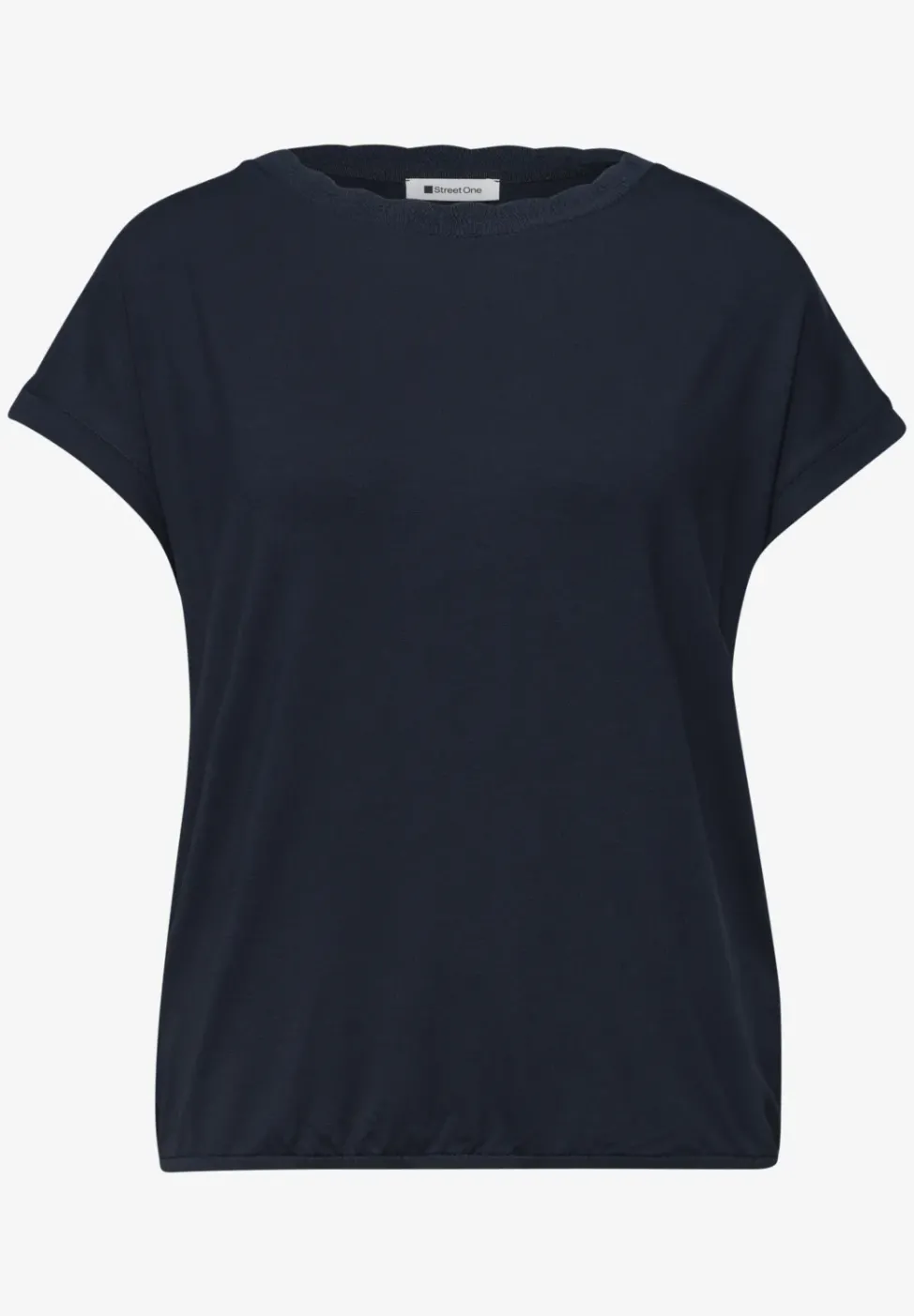 T-shirt col bateau avec bande décorative