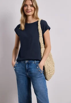 T-shirt col bateau effet soyeux