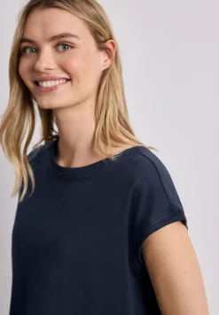 T-shirt col bateau effet soyeux