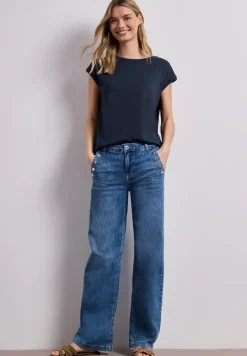 T-shirt col bateau effet soyeux