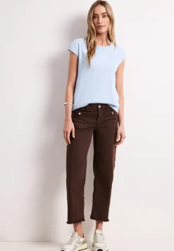 T-shirt col bateau effet soyeux